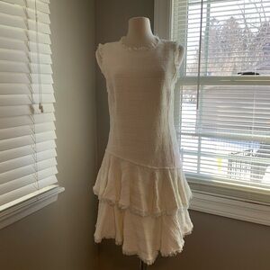 Rebecca Taylor Cream Textured Mini Dress